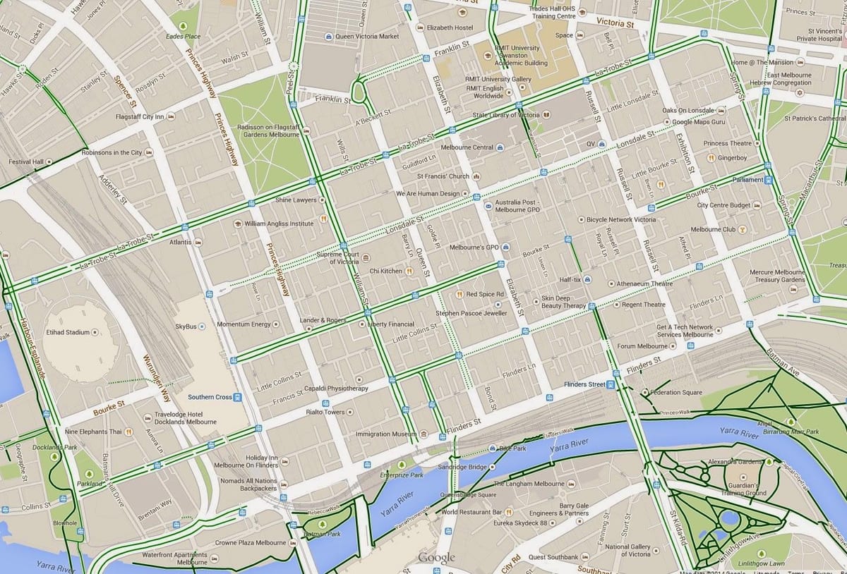 میلبورن نقشہ cbd