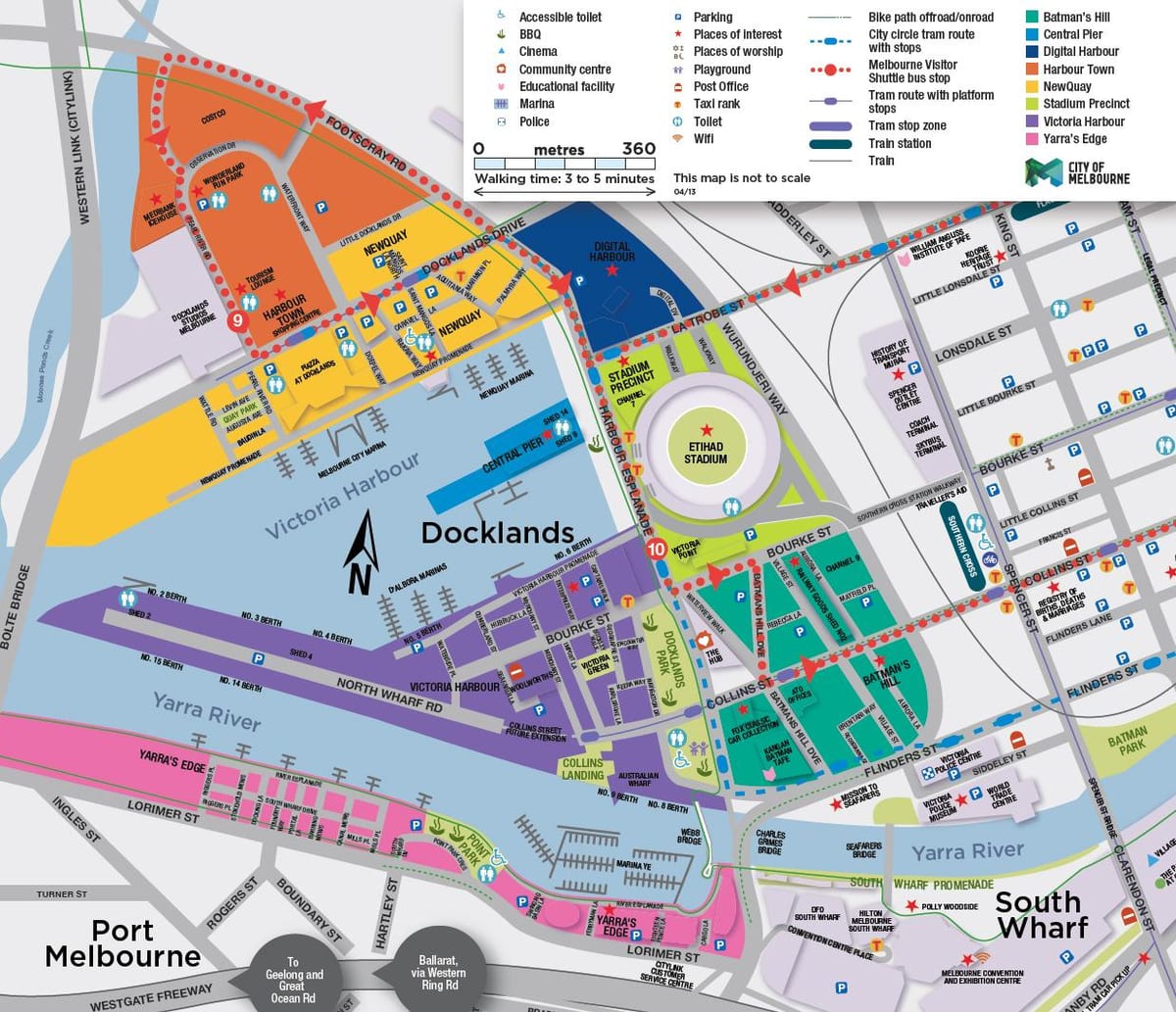 docklands نقشہ میلبورن