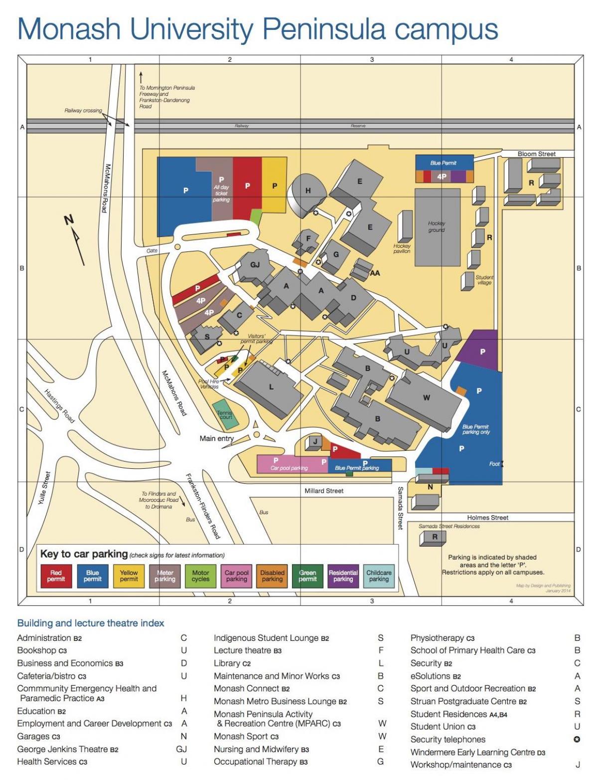 Monash یونیورسٹی کیمپس کا نقشہ