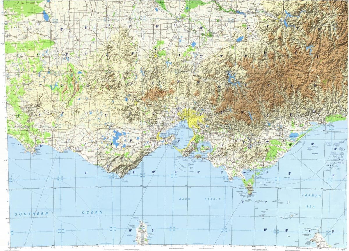 topographic نقشے کے میلبورن