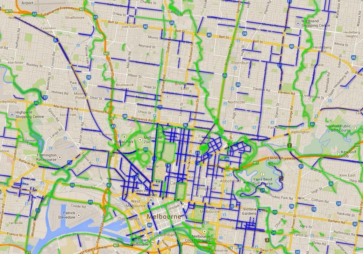 موٹر سائیکل راستے میلبورن نقشہ