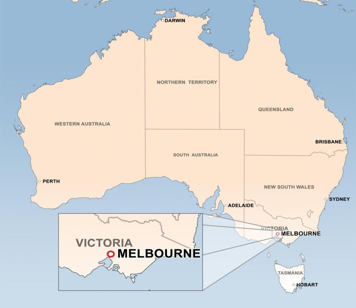 نقشہ کے میلبورن آسٹریلیا