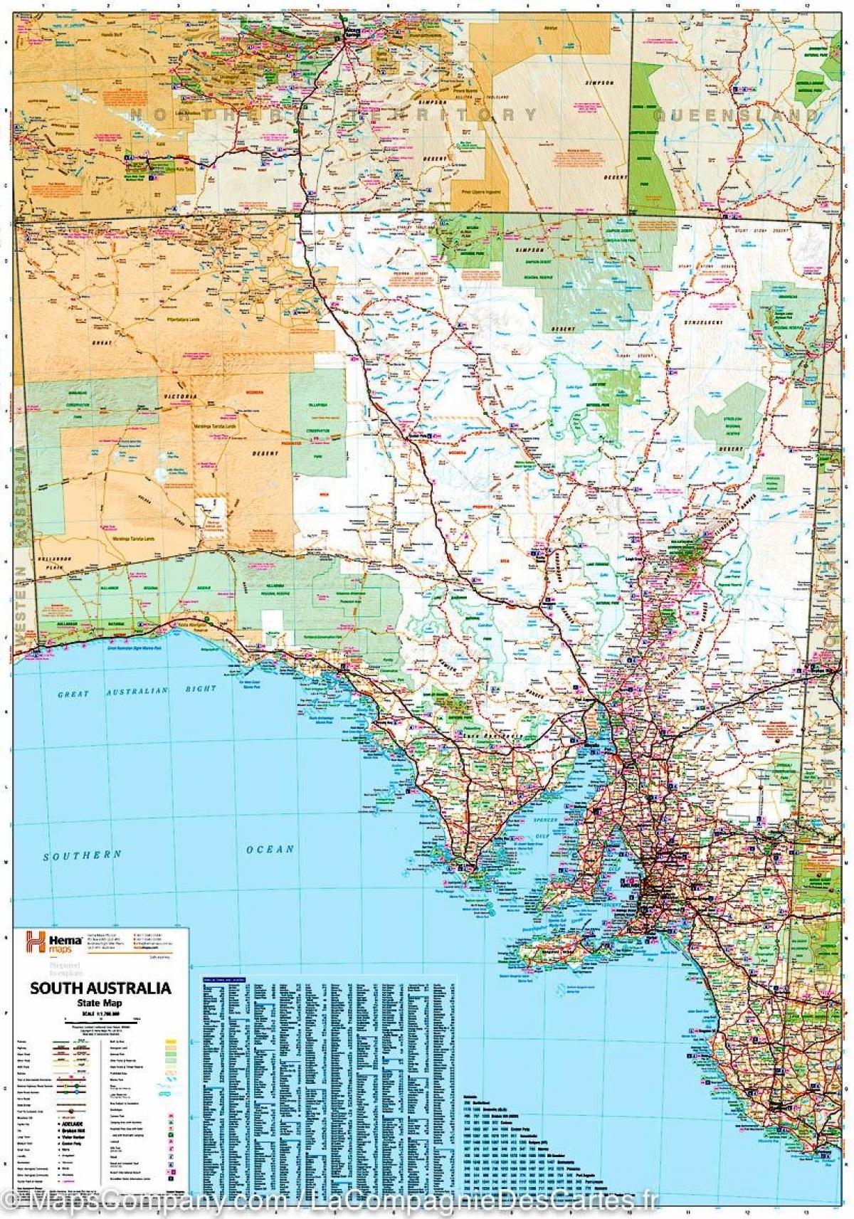نقشہ کے جنوبی آسٹریلیا