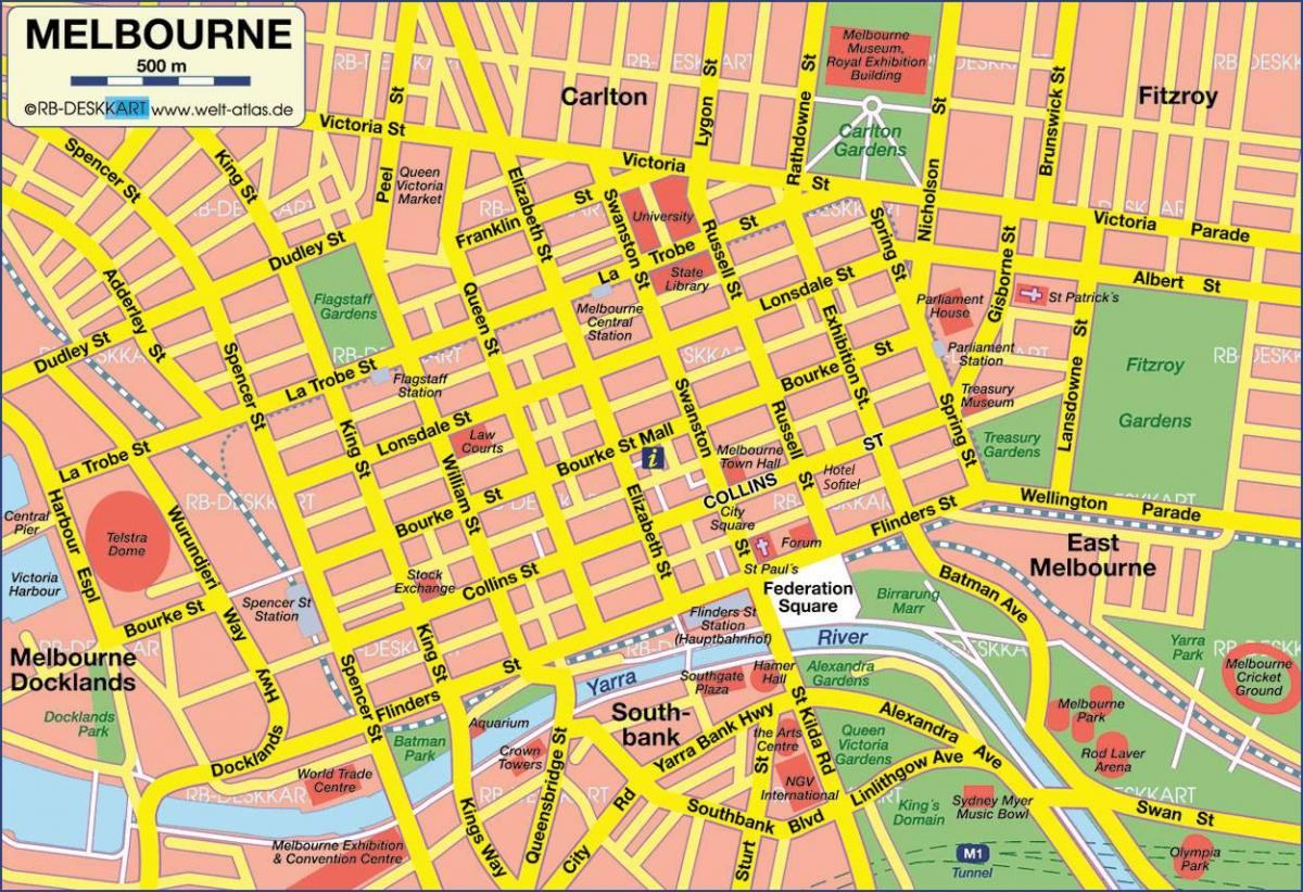 شہر میلبورن نقشہ