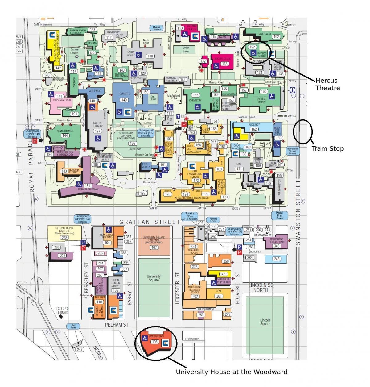وکٹوریہ یونیورسٹی کیمپس کا نقشہ