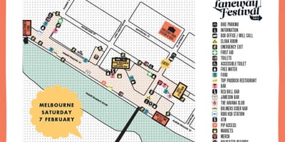 نقشہ کے میلبورن laneways