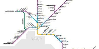 Vline نقشہ